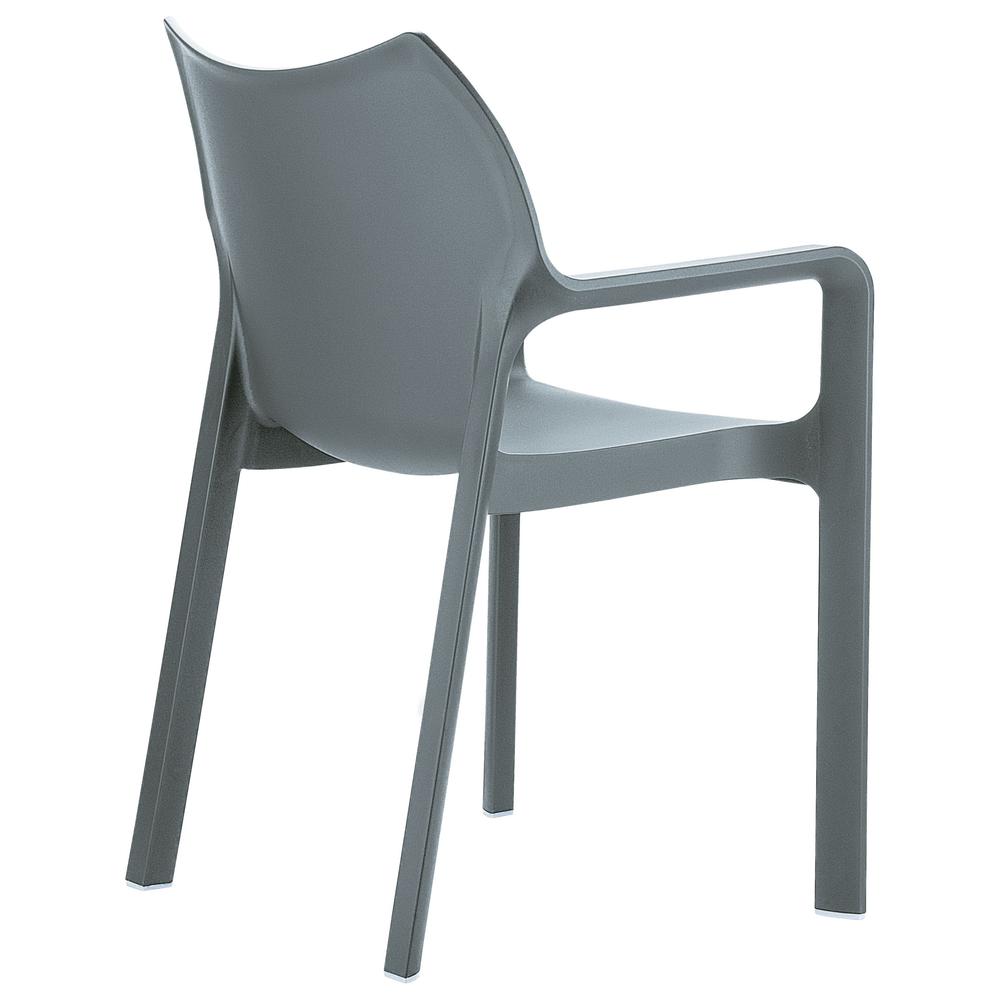 Resin Outdoor Dining Arm Chair, Set of 2, Dark Gray, Belen Kox. Picture 2