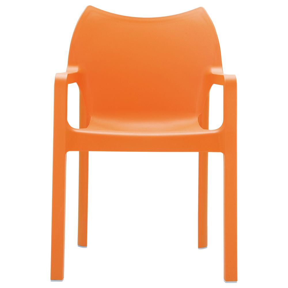 Diva Resin Outdoor Dining Arm Chair Orange, Set of 2. Picture 2