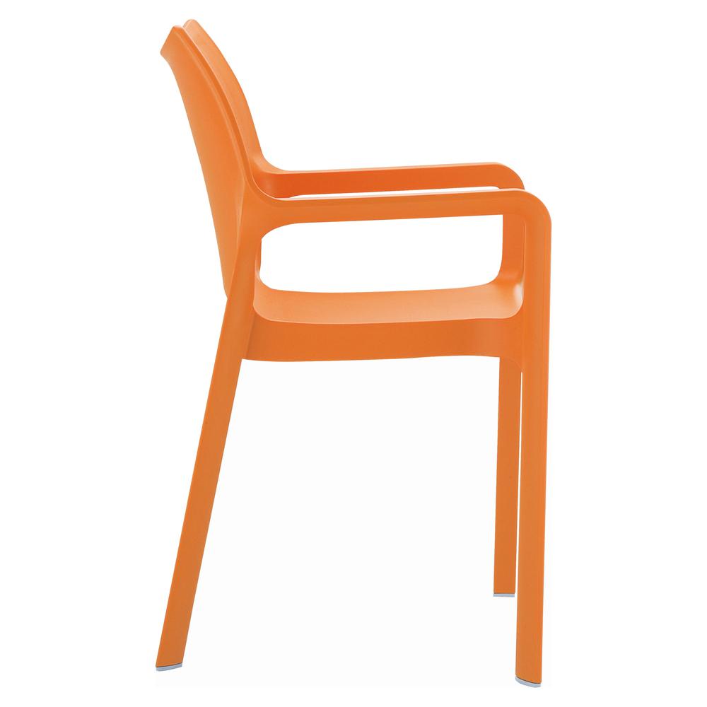 Diva Resin Outdoor Dining Arm Chair Orange, Set of 2. Picture 3