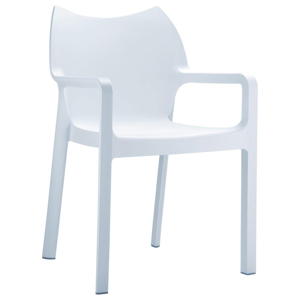 Diva Resin Outdoor Dining Arm Chair White, set of 2. Picture 1