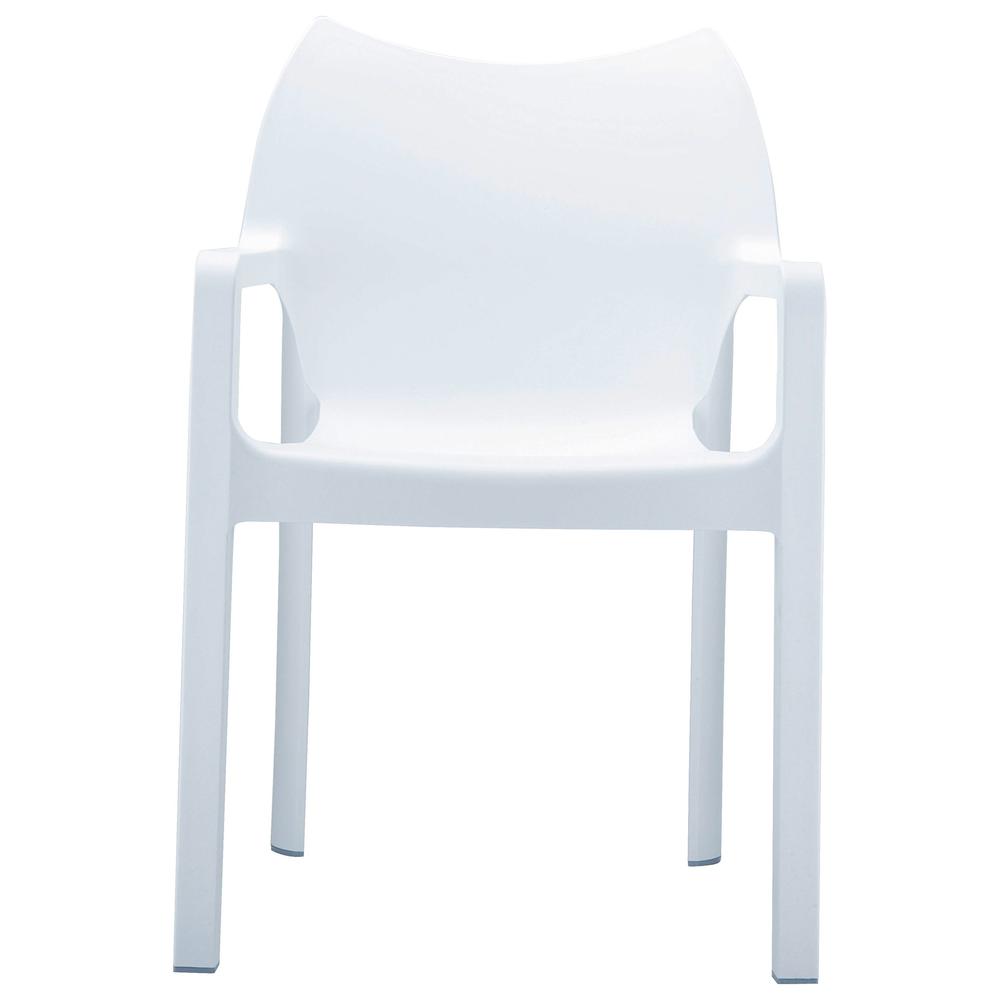 Diva Resin Outdoor Dining Arm Chair White, set of 2. Picture 2