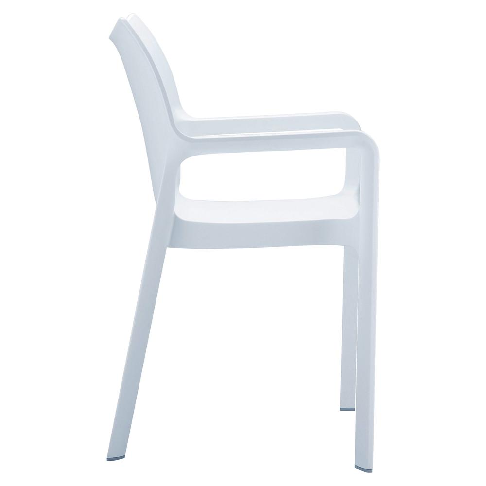Diva Resin Outdoor Dining Arm Chair White, set of 2. Picture 3