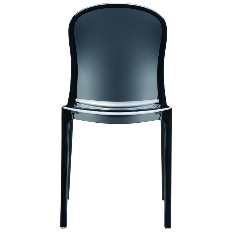 Polycarbonate Modern Dining Chair Transparent Black, Set of 2. Picture 2