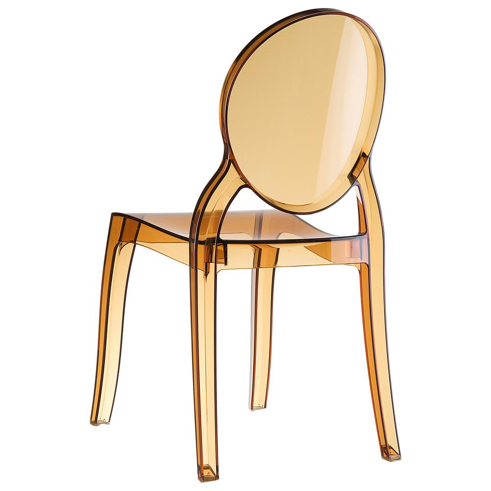 Elizabeth Polycarbonate Dining Chair Transparent Amber, Set of 2. Picture 2