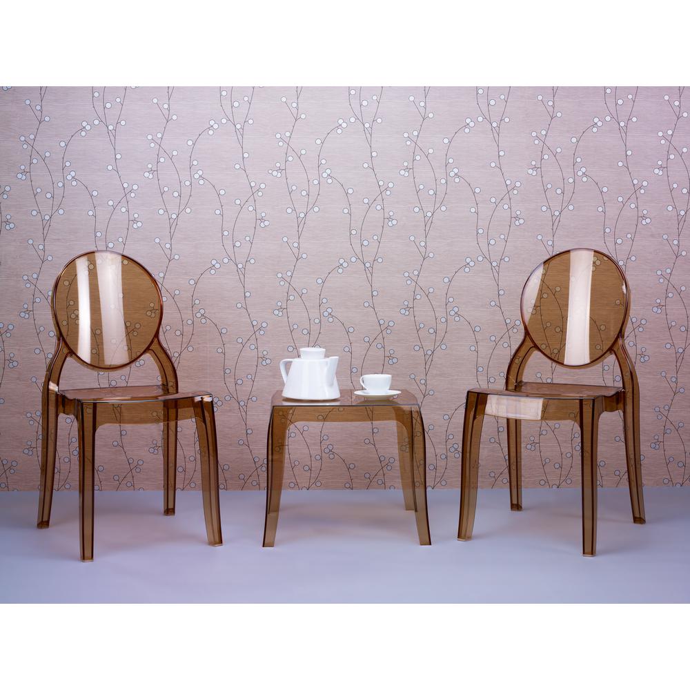 Elizabeth Polycarbonate Dining Chair Transparent Amber, Set of 2. Picture 6