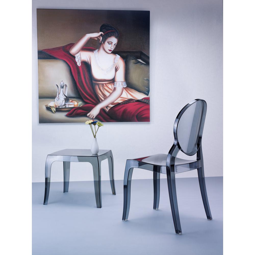 Elizabeth Polycarbonate Dining Chair Transparent Black, Set of 2. Picture 6