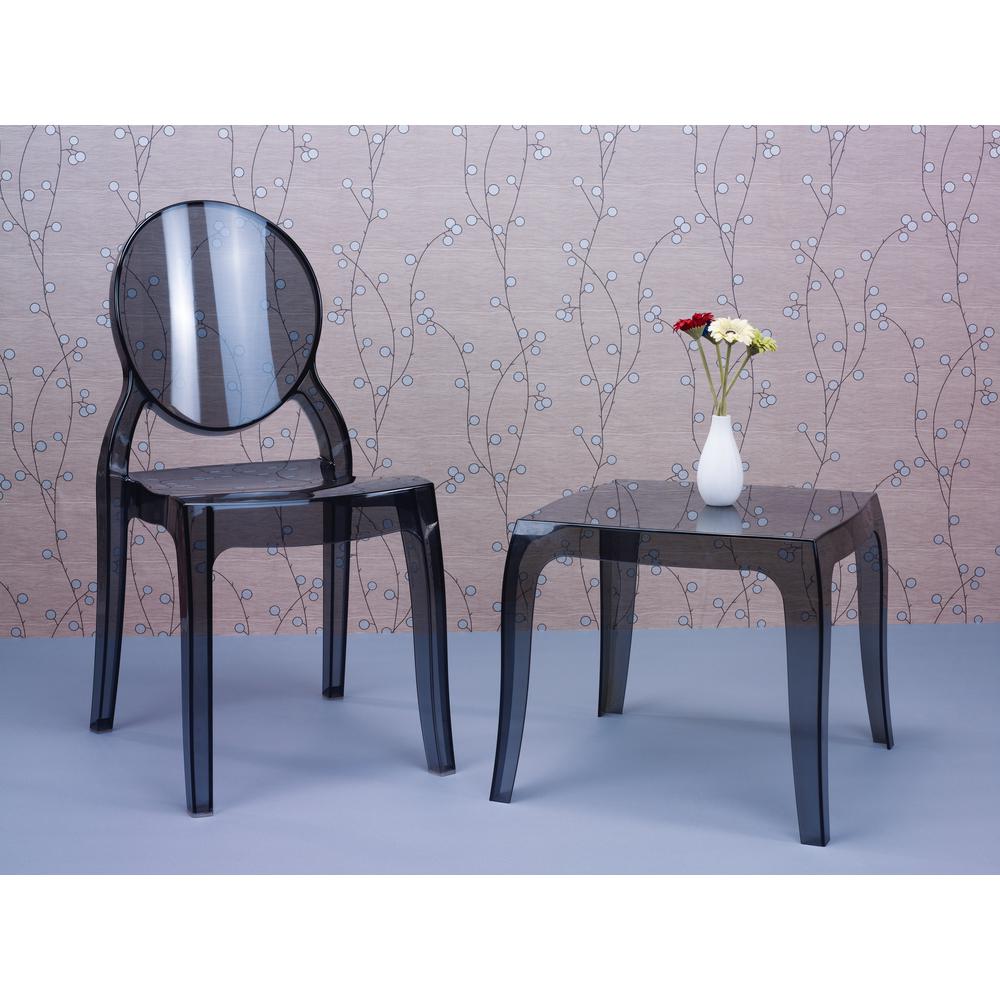 Elizabeth Polycarbonate Dining Chair Transparent Black, Set of 2. Picture 7