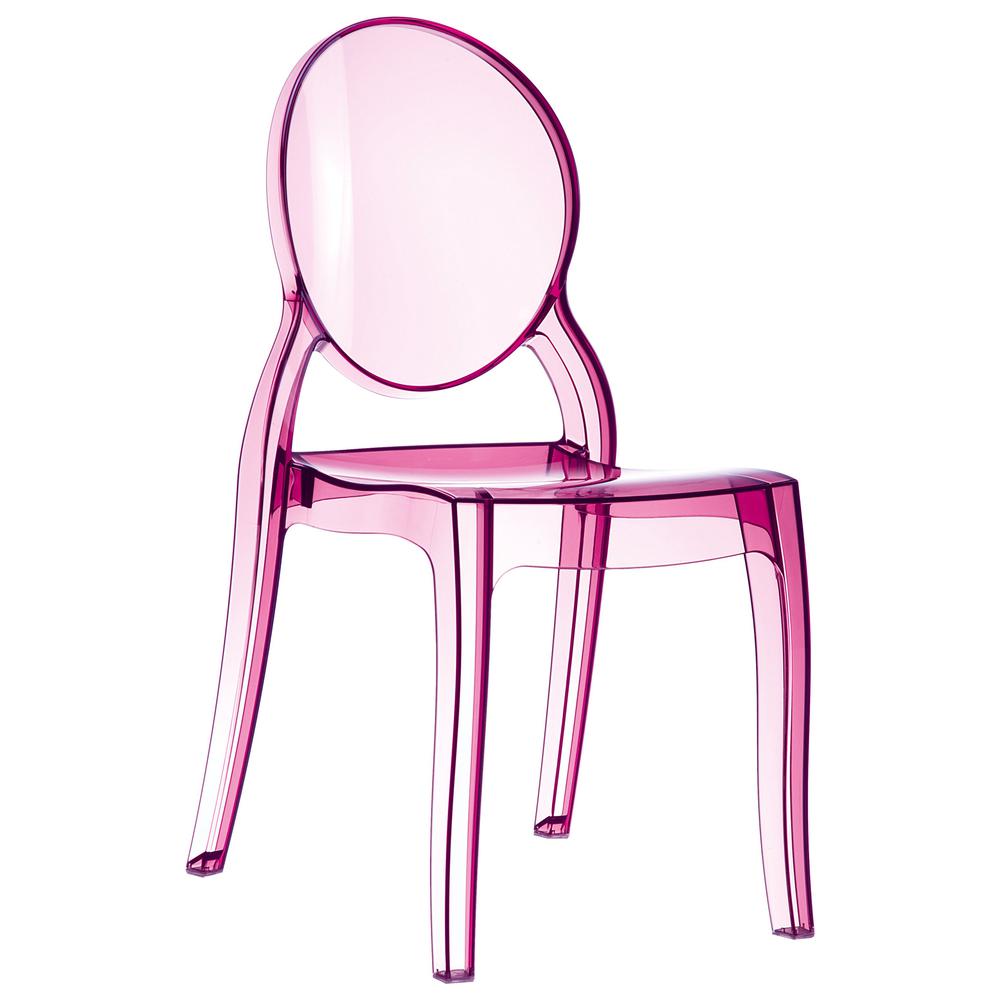 Elizabeth Polycarbonate Dining Chair Transparent Pink, Set of 2. Picture 1