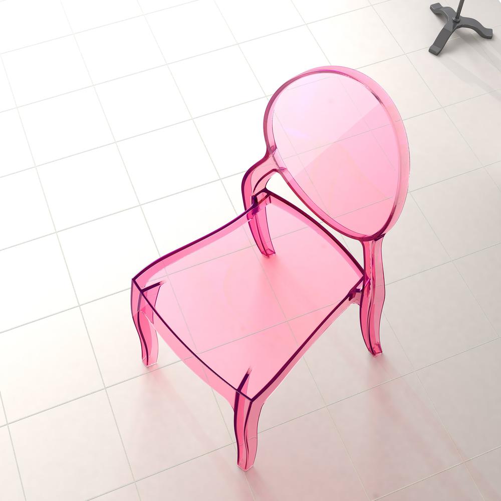 Polycarbonate Dining Chair, Set of 2, Transparent Pink, Belen Kox. Picture 5