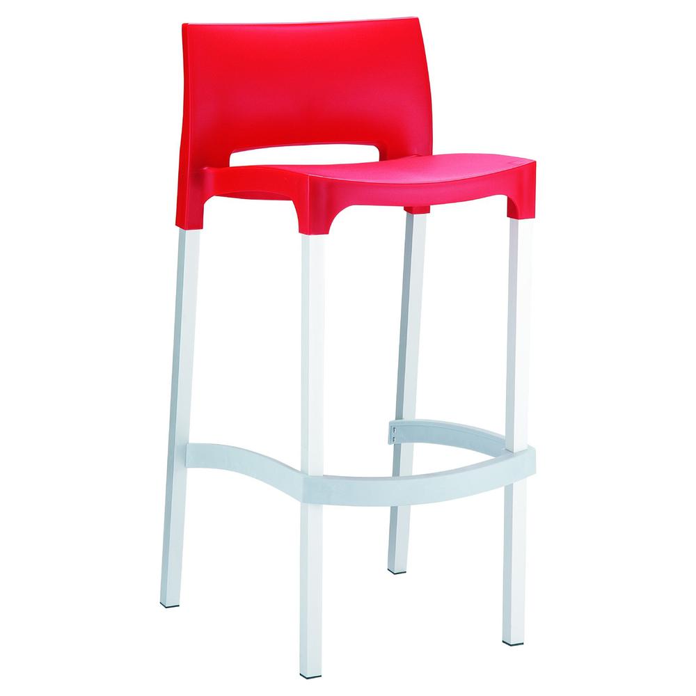 Gio Outdoor Bar Stool Red, Set of 2. Picture 1