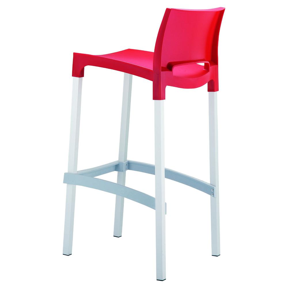 Gio Outdoor Bar Stool Red, Set of 2. Picture 2