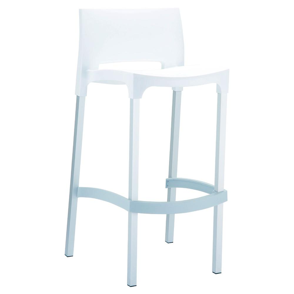 Gio Outdoor Bar Stool White, Set of 2. Picture 1
