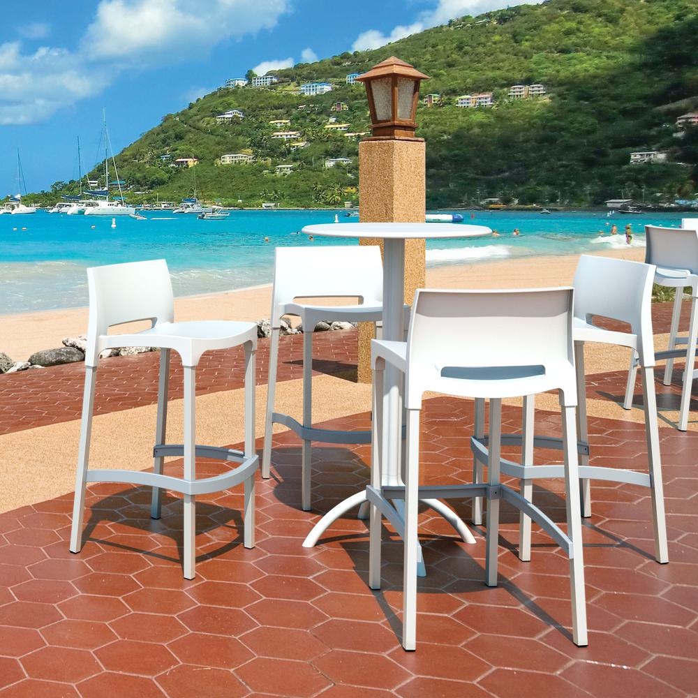 Gio Outdoor Bar Stool White, Set of 2. Picture 6