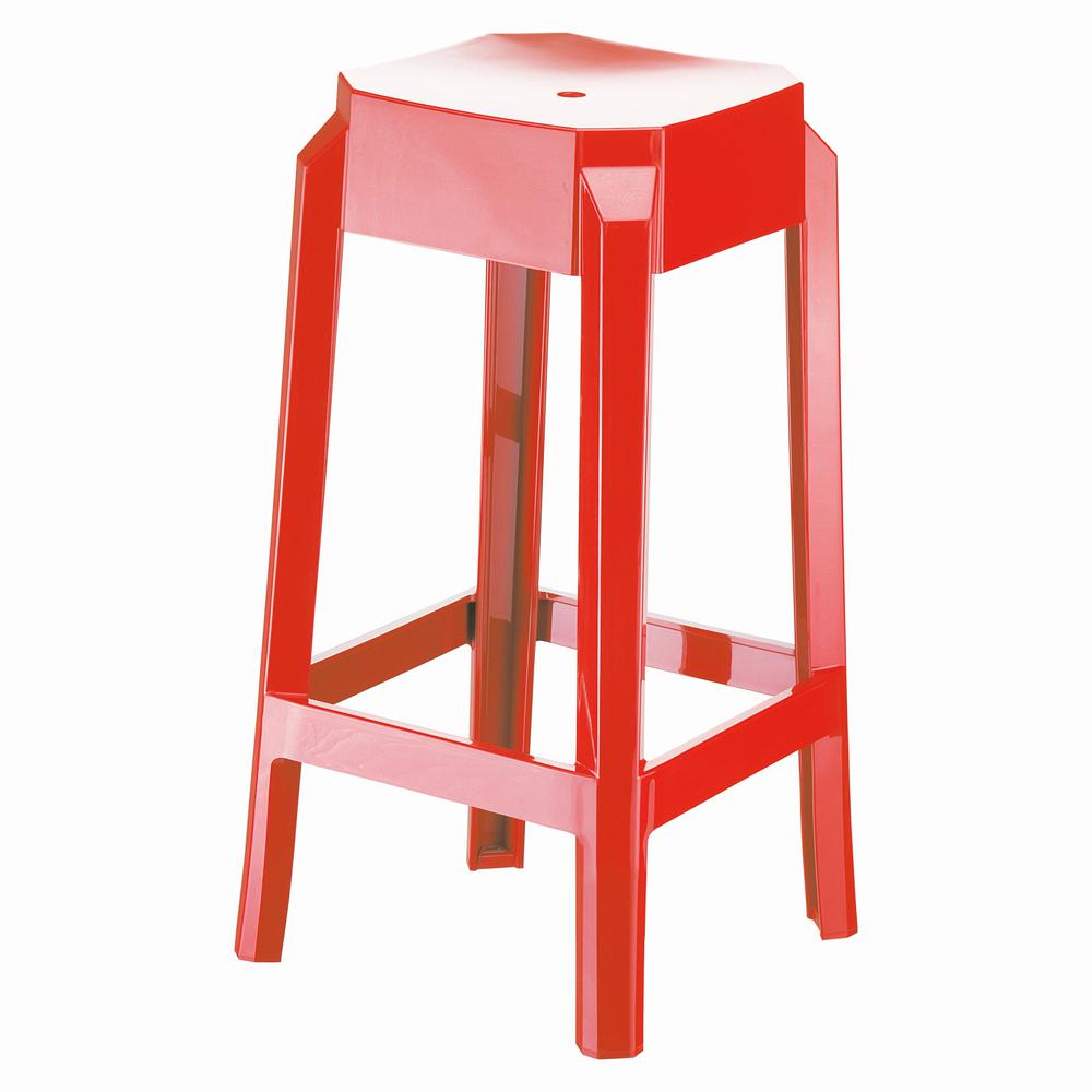 Fox Polycarbonate Counter Stool Glossy Red, Set of 2. Picture 1