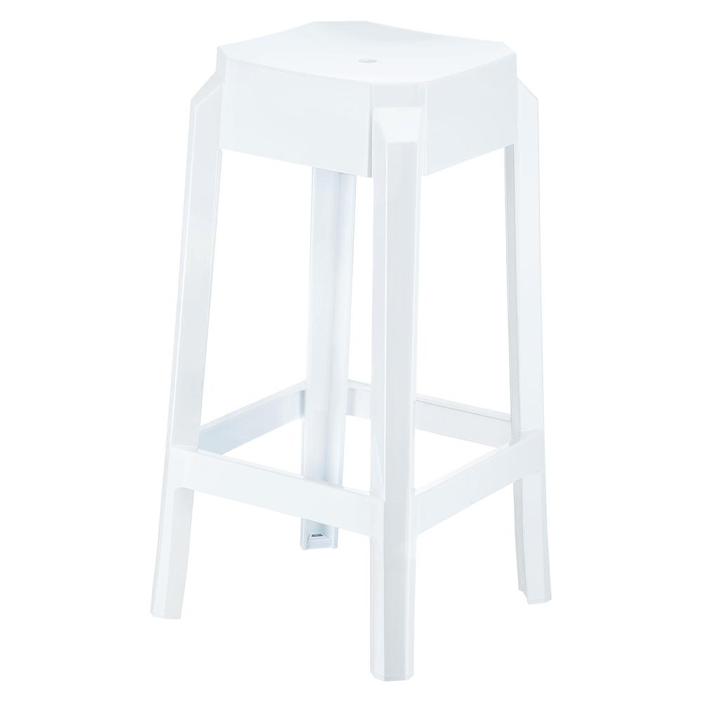 Fox Polycarbonate Counter Stool Glossy White, Set of 2. Picture 1