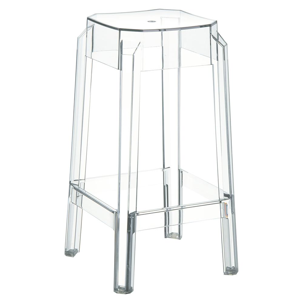 Fox Polycarbonate Counter Stool Clear Transparent, Set of 2. Picture 1