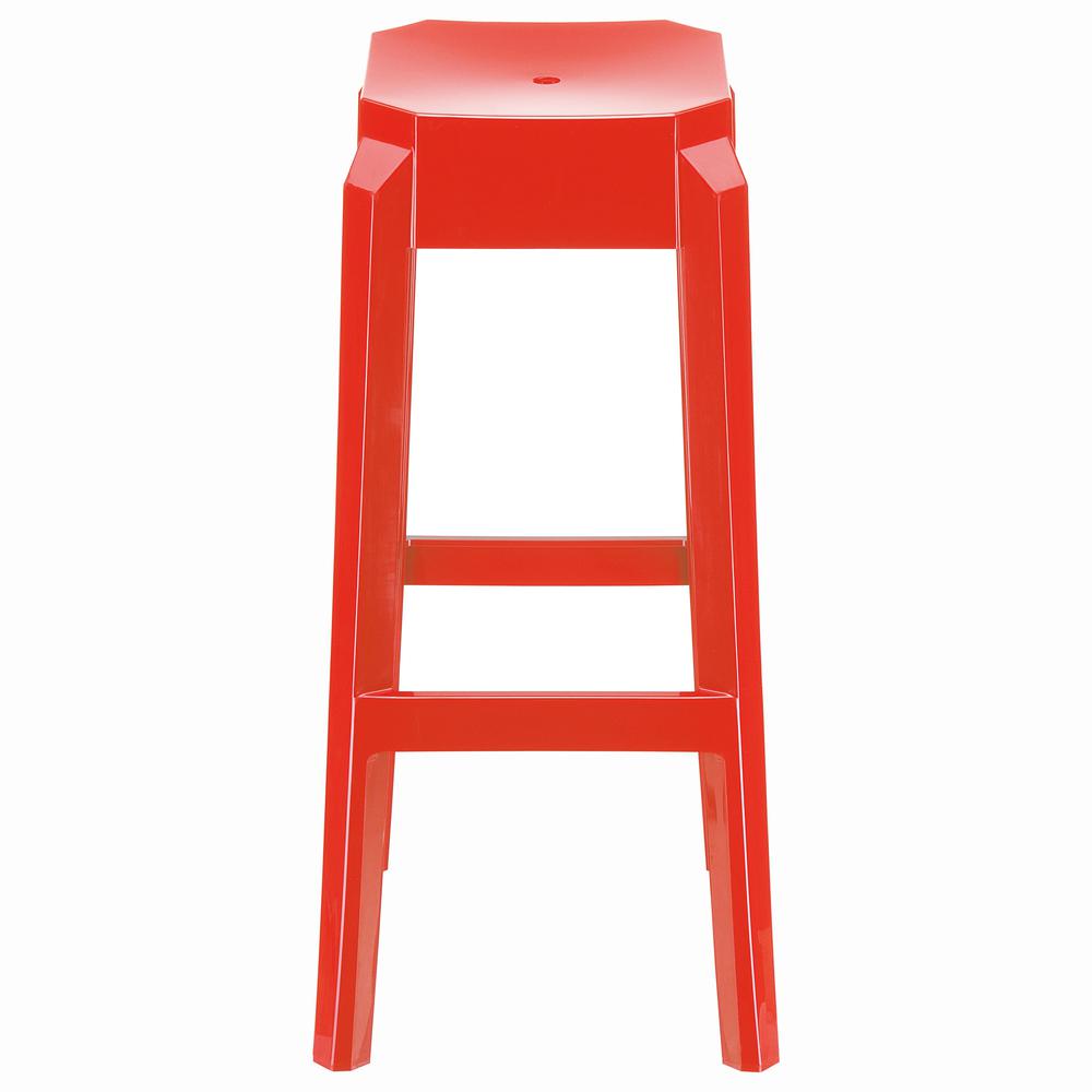 Fox Polycarbonate Bar Stool Glossy Red, Set of 2. Picture 2
