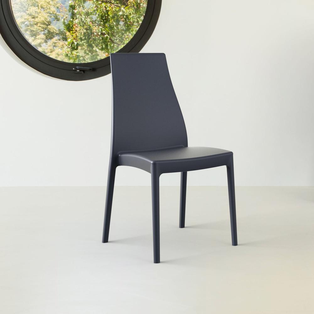 Dining Chair Dark Gray - Set Of 2. Picture 6