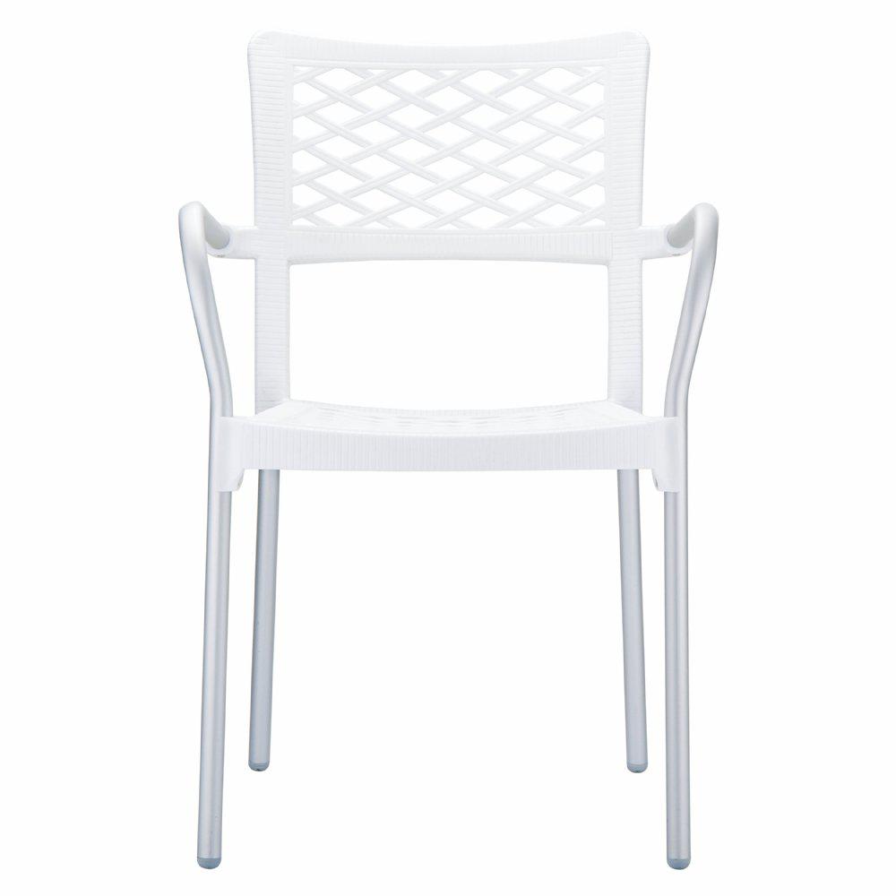 Resin Dining Arm Chair, Set of 4, White, Belen Kox. Picture 2