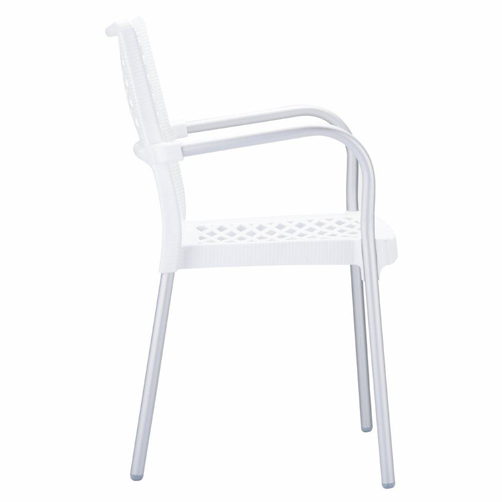 Bella Resin Dining Arm Chair White Set of 4. Picture 3