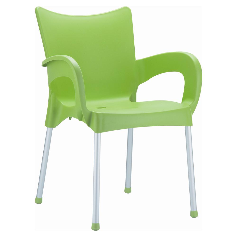 Romeo Resin Dining Arm Chair Apple Green, set of 2. Picture 1