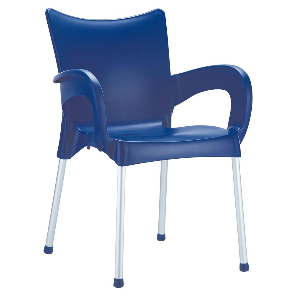 Resin Dining Arm Chair, Set of 2, Dark Blue, Belen Kox. Picture 1