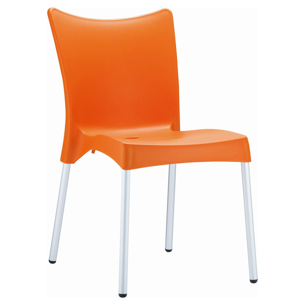 Juliette Resin Dining Chair Orange, Set of 2. Picture 1