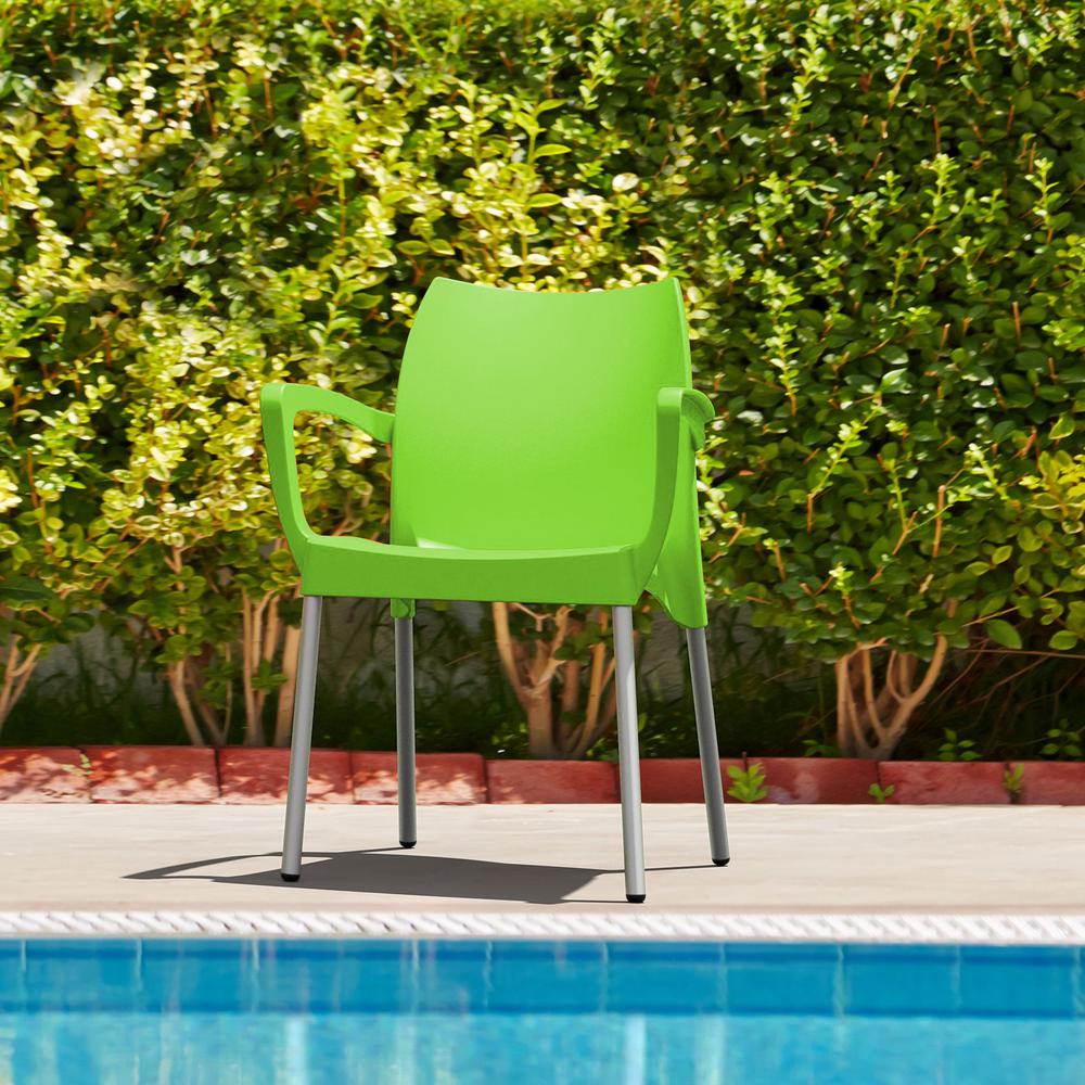Dolce Resin Outdoor Arm Chair Apple Green, Set of 2. Picture 2