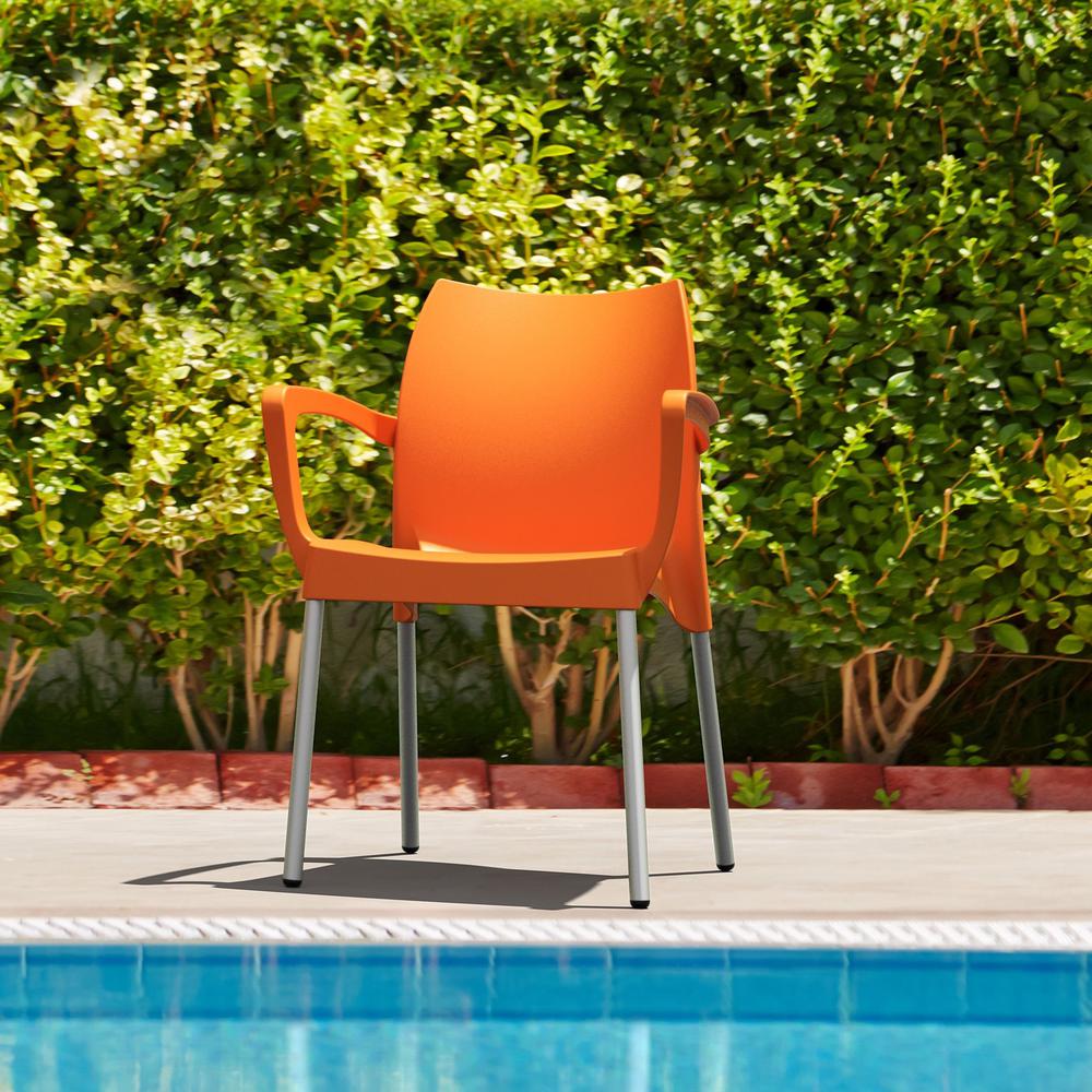 Resin Outdoor Armchair Orange - Set Of 2. Picture 4