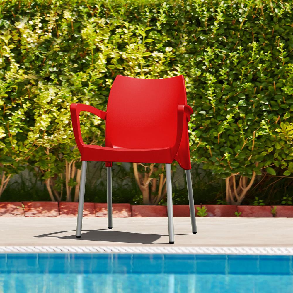 Resin Outdoor Armchair Red - Set Of 2. Picture 2