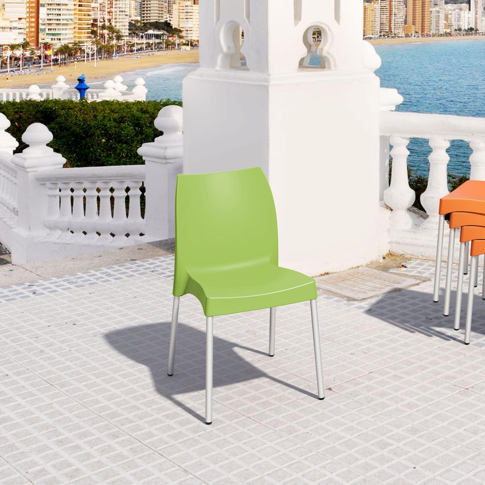 Vita Resin Outdoor Dining Chair Apple Green, Set of 2. Picture 3