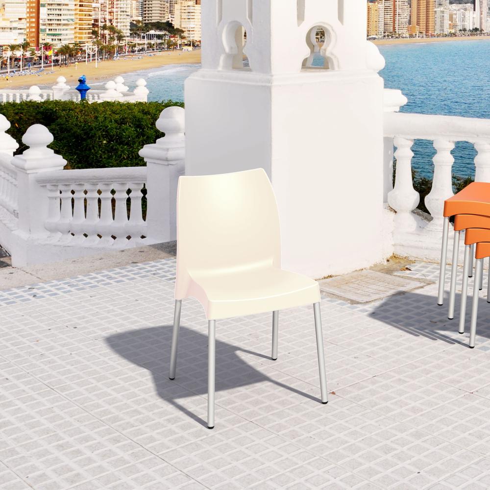 Resin Outdoor Dining Chair Beige - Set Of 2. Picture 2