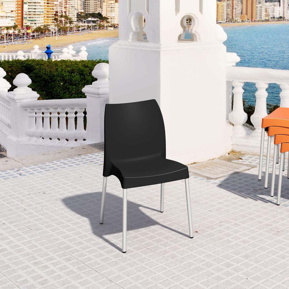 Vita Resin Outdoor Dining Chair Black, Set of 2. Picture 2