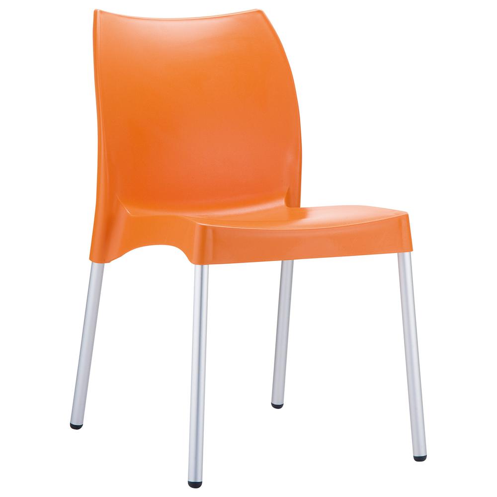 Vita Resin Outdoor Dining Chair Orange, Set of 2. Picture 1