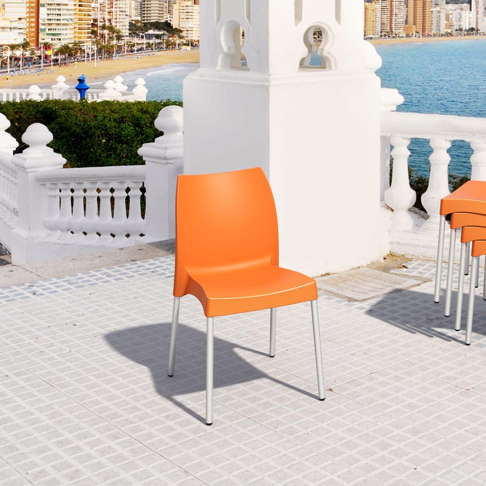 Vita Resin Outdoor Dining Chair Orange, Set of 2. Picture 4