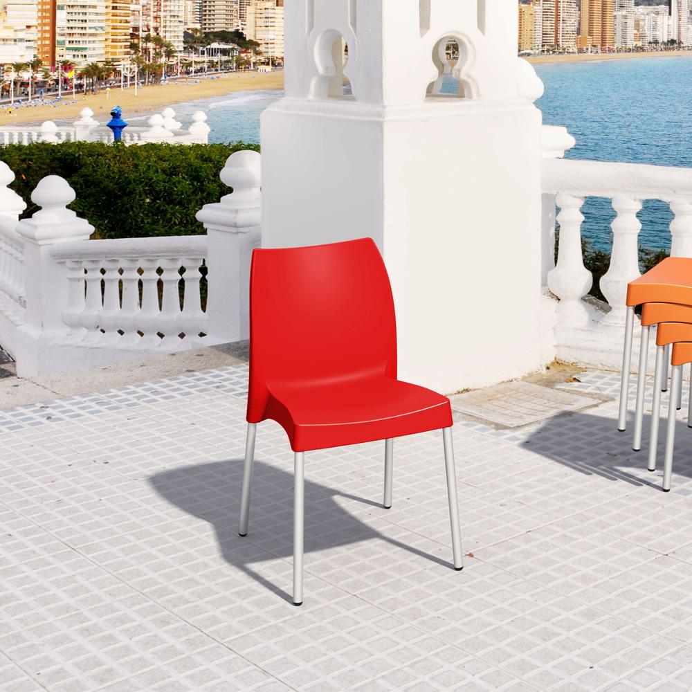 Vita Resin Outdoor Dining Chair Red, Set of 2. Picture 2