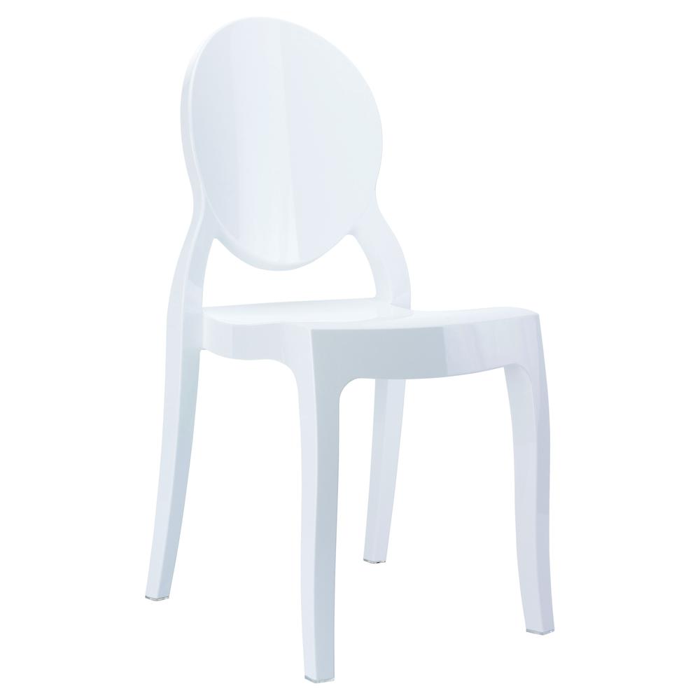 Polycarbonate Kids Chair, Glossy White, Belen Kox. Picture 1