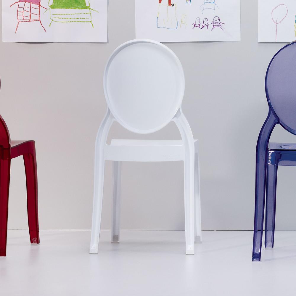 Polycarbonate Kids Chair, Glossy White, Belen Kox. Picture 8