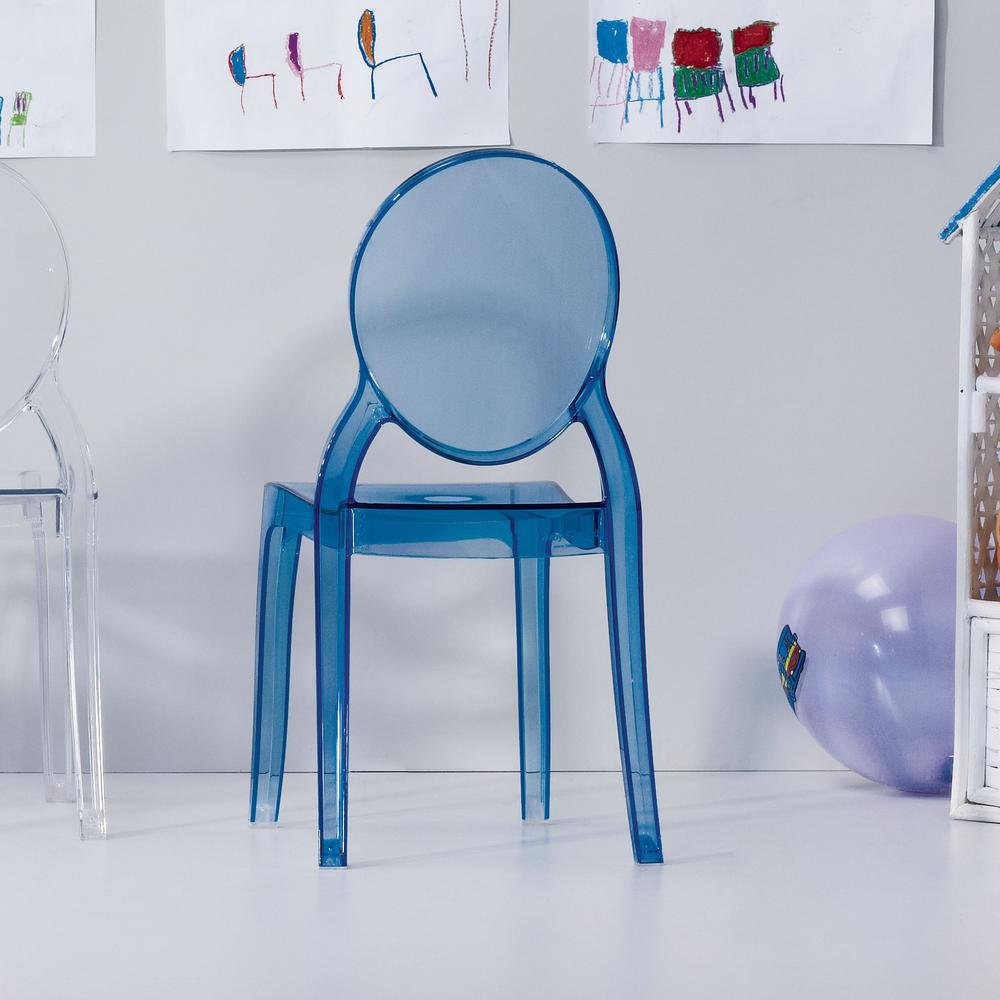 Baby Elizabeth Kids Chair Transparent Blue. Picture 8