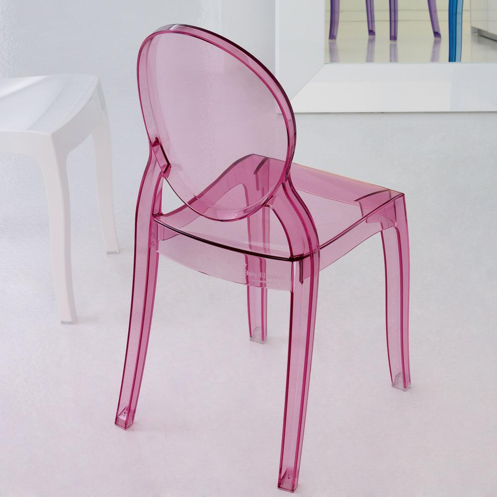 Baby Elizabeth Kids Chair Transparent Pink. Picture 6