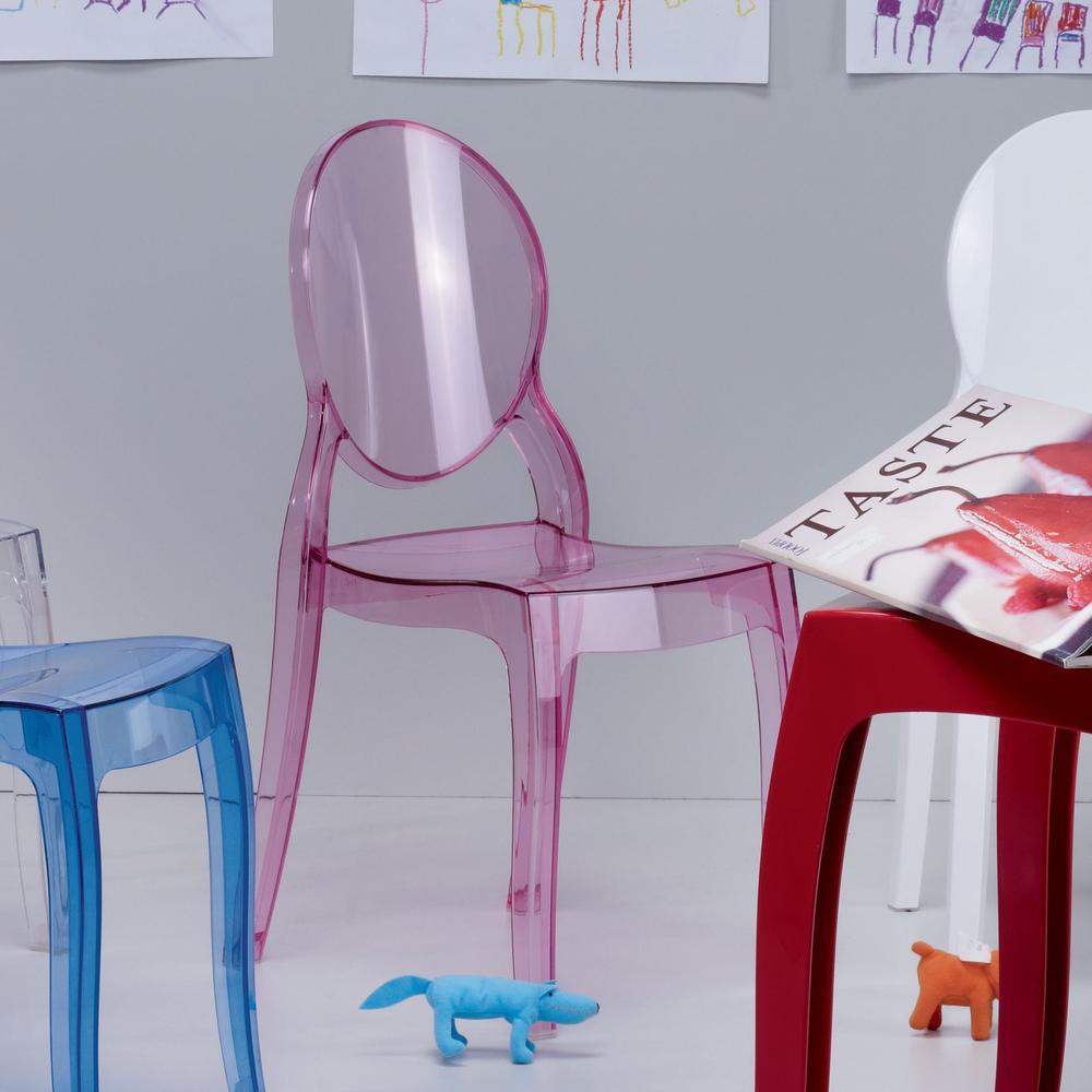 Baby Elizabeth Kids Chair Transparent Pink. Picture 7