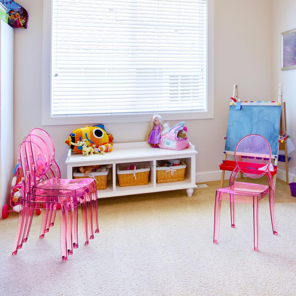Baby Elizabeth Kids Chair Transparent Pink. Picture 9