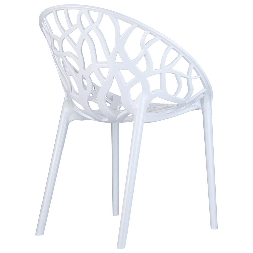 Crystal Polycarbonate Modern Dining Chair Glossy White, set of 2. Picture 2