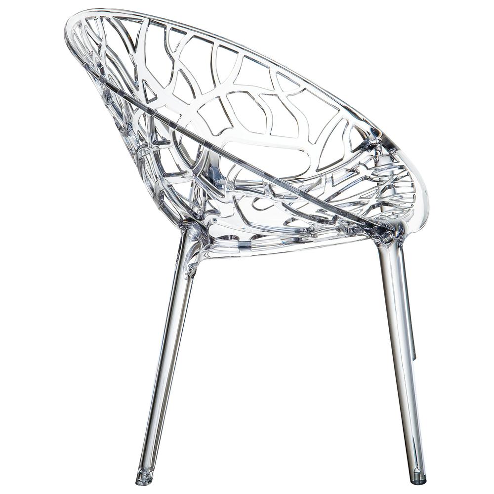 Modern Dining Chair, Set of 2, Transparent, Belen Kox. Picture 2