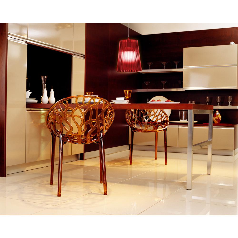 Crystal Dining Chair, Set of 2, Transparent Orange, Belen Kox. Picture 4