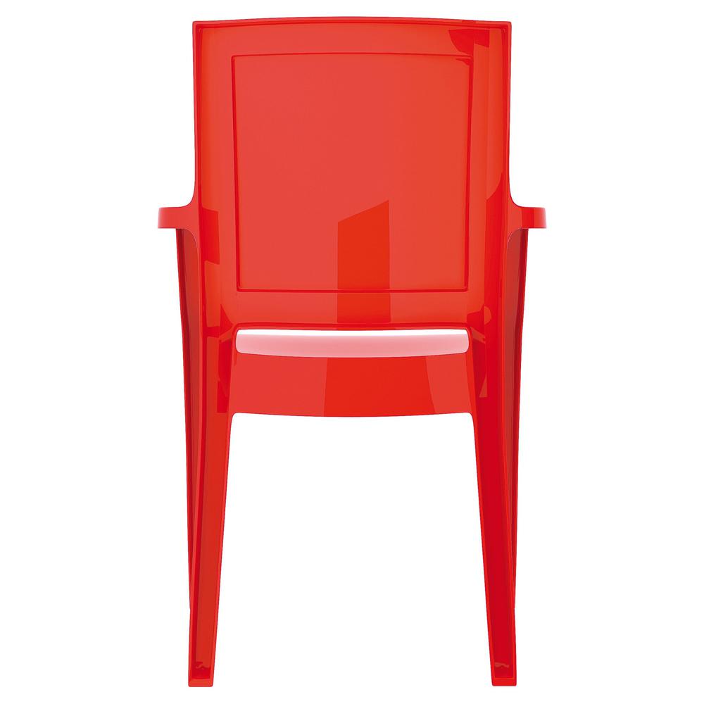 Polycarbonate Modern Dining Chair Glossy Red - Set Of 4. Picture 5