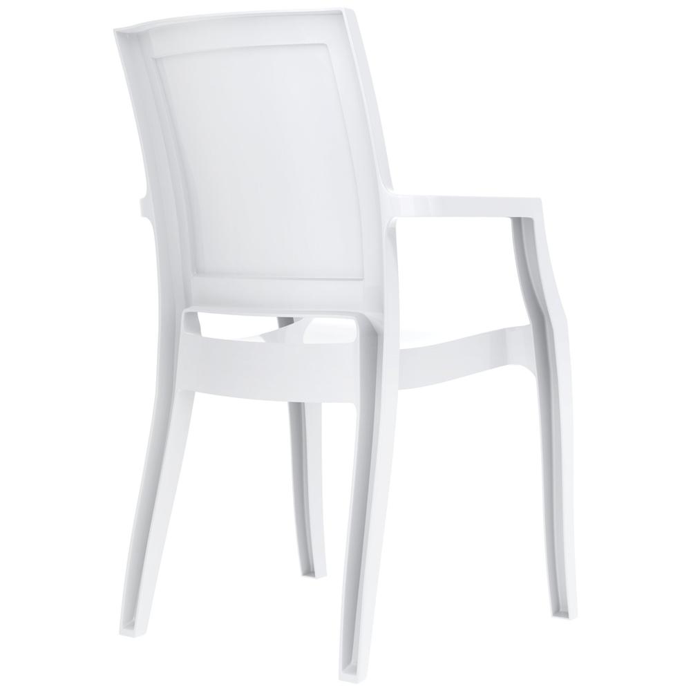 Modern Dining Arm Chair, Set of 4, Glossy White, Belen Kox. Picture 2