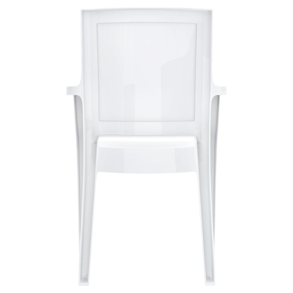 Modern Dining Arm Chair, Set of 4, Glossy White, Belen Kox. Picture 5