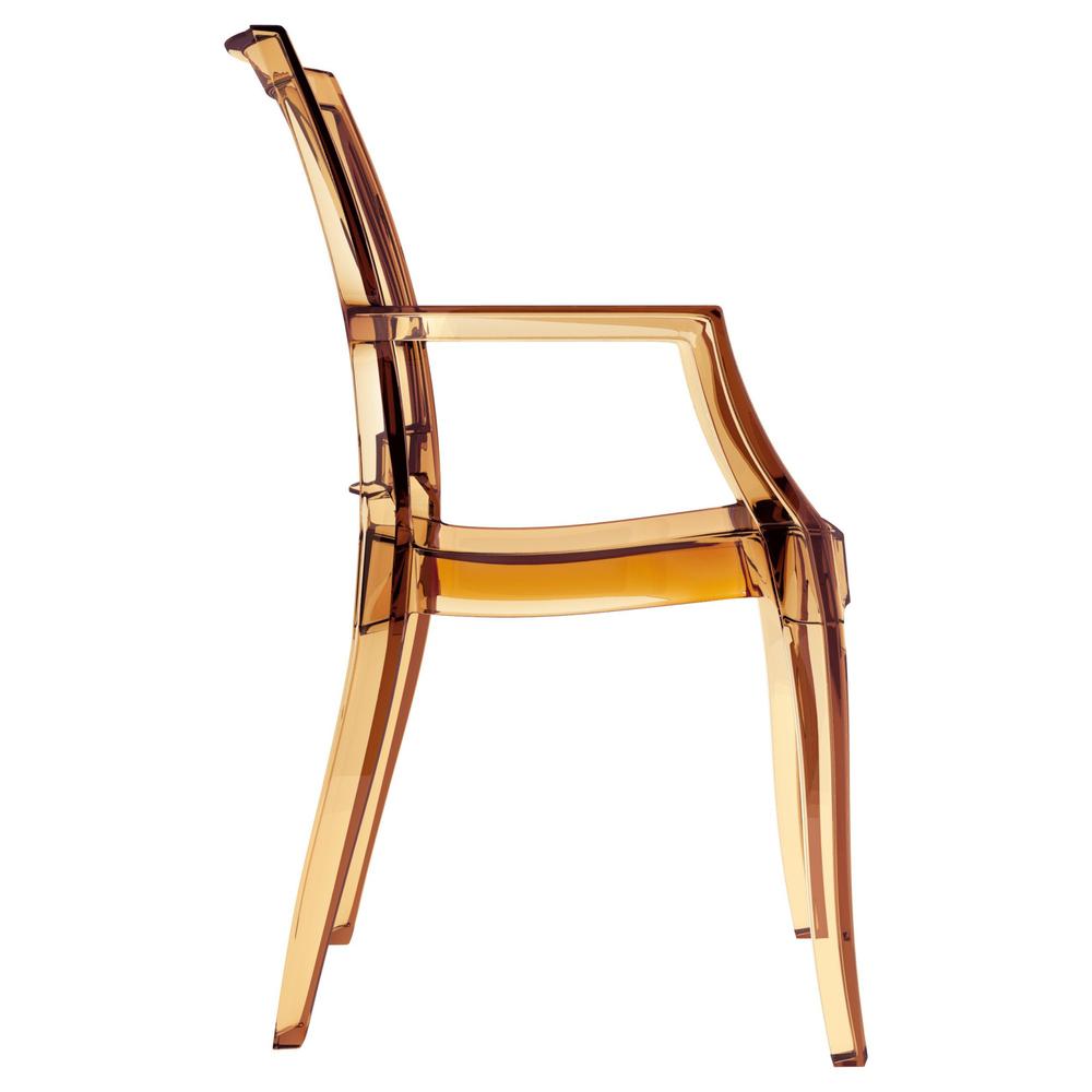 Modern Dining Arm Chair, Set of 4, Transparent Amber, Belen Kox. Picture 4