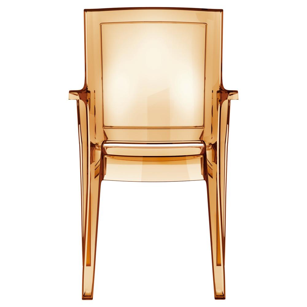 Arthur Polycarbonate Modern Dining Chair Transparent Amber, Set of 4. Picture 5